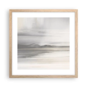 Plakat i ramme af lyst egetræ - En tankevækkende afstand - 40x40 cm