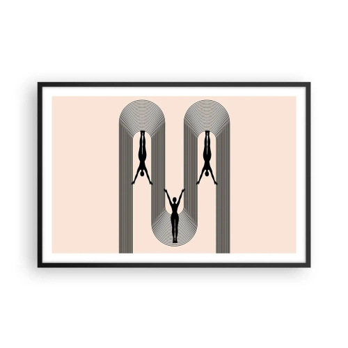 Plakat i sort ramme - På hovedet nedad - 91x61 cm