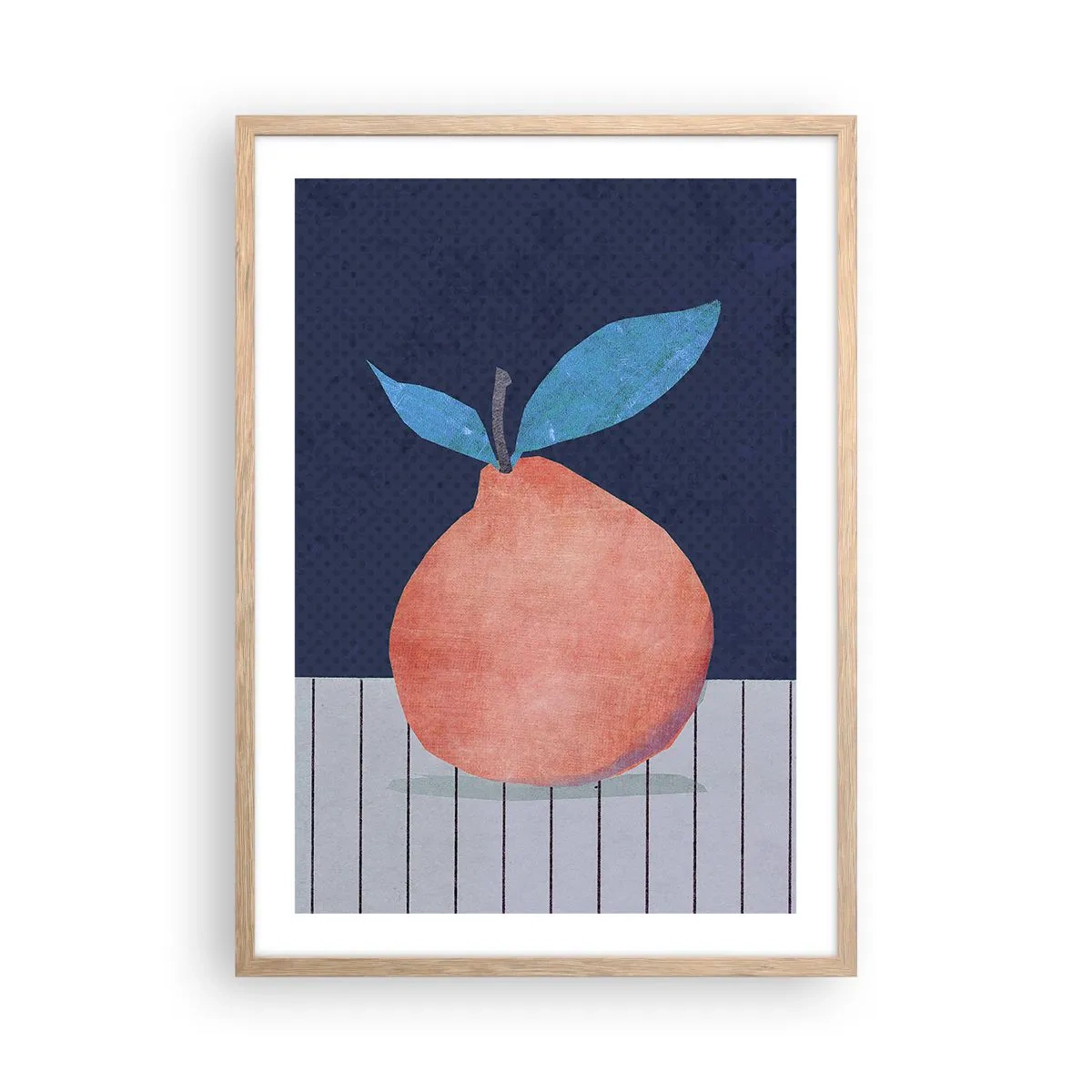 Plakat i ramme af lyst egetræ - Konveksitet og plan - 50x70 cm