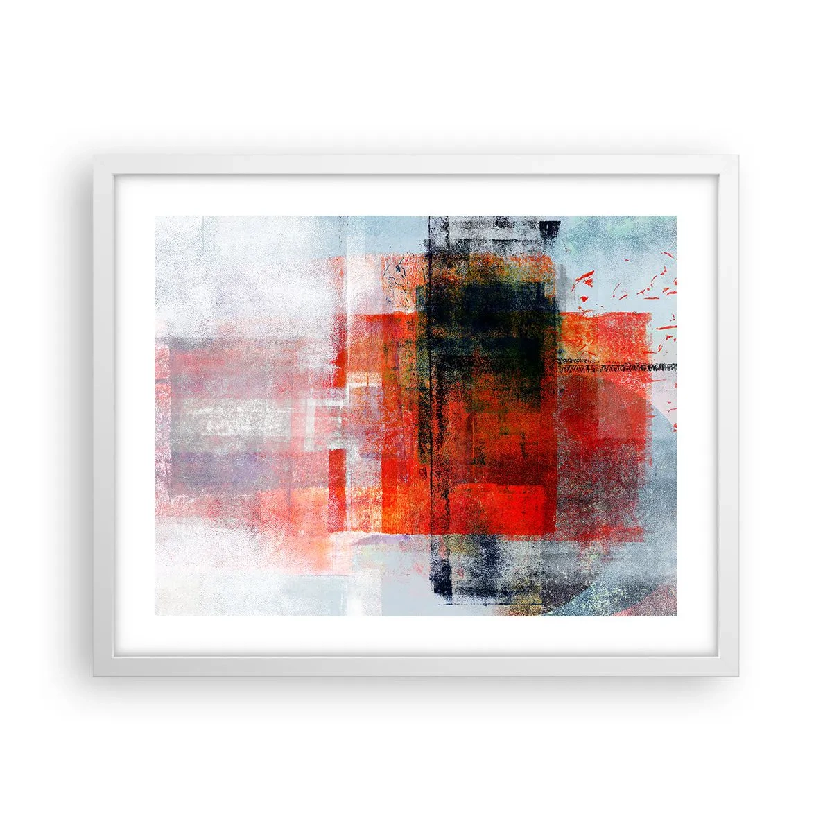 Plakat i hvid ramme - Glødende komposition - 50x40 cm
