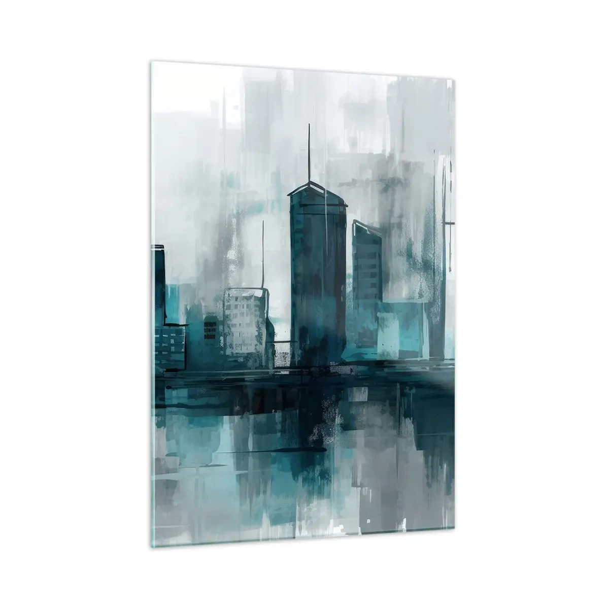 Billede på glas - Regnfarvet by - 50x70 cm