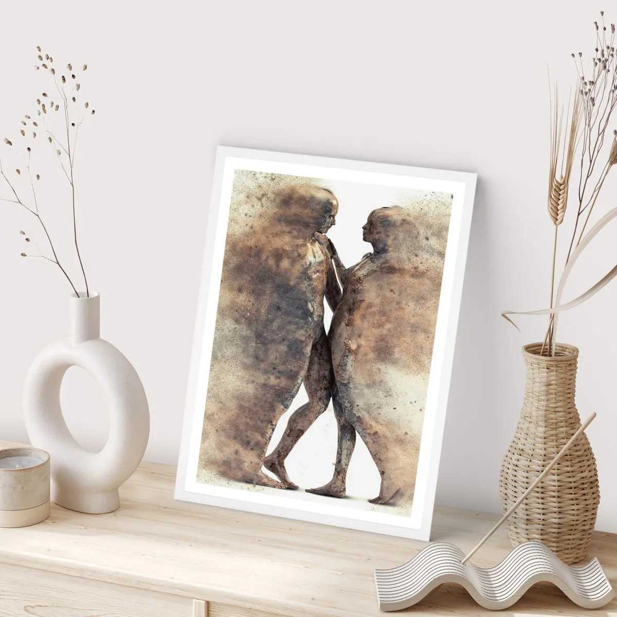 Plakat i hvid ramme - Fra støv steg de til kærlighed - 50x70 cm