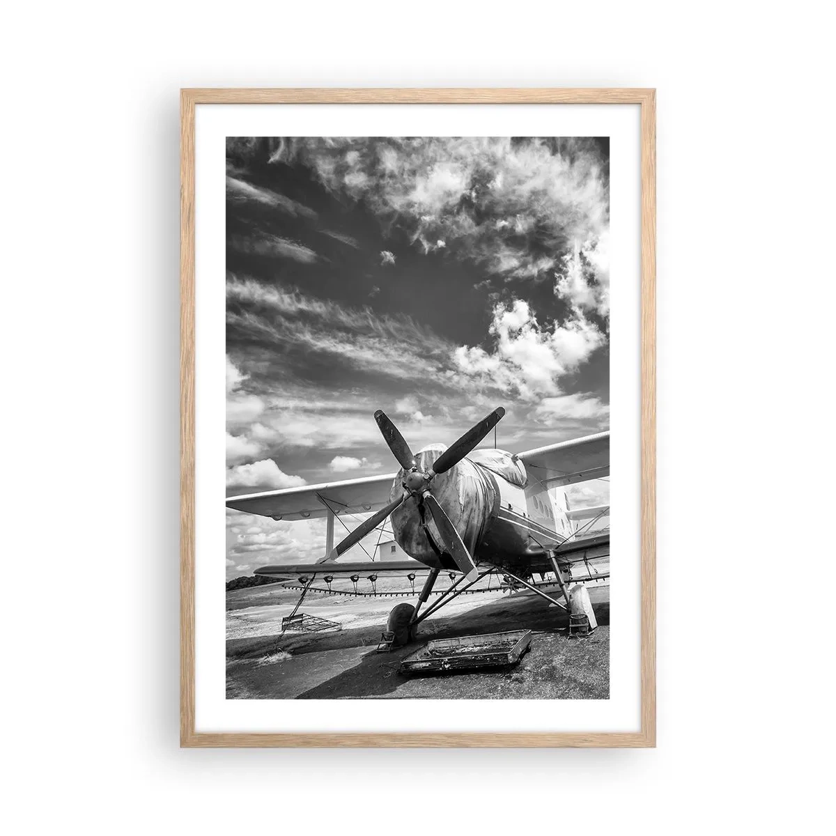 Plakat i ramme af lyst egetræ - Jeg kan ikke vente! - 50x70 cm