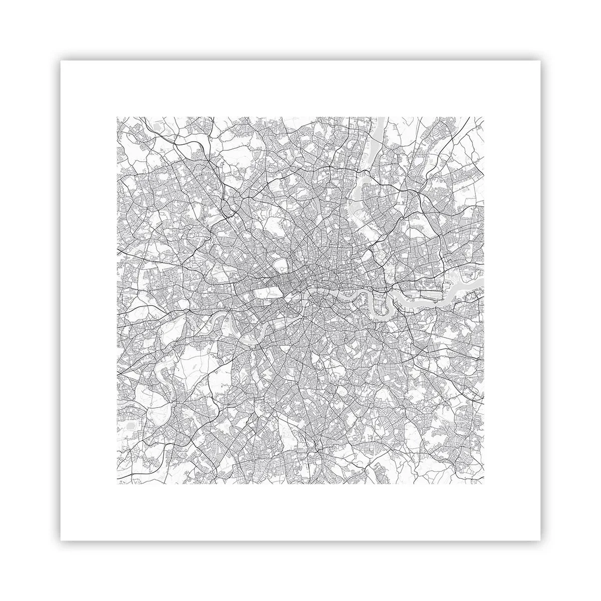 Plakat - Kort over Londons labyrint - 30x30 cm