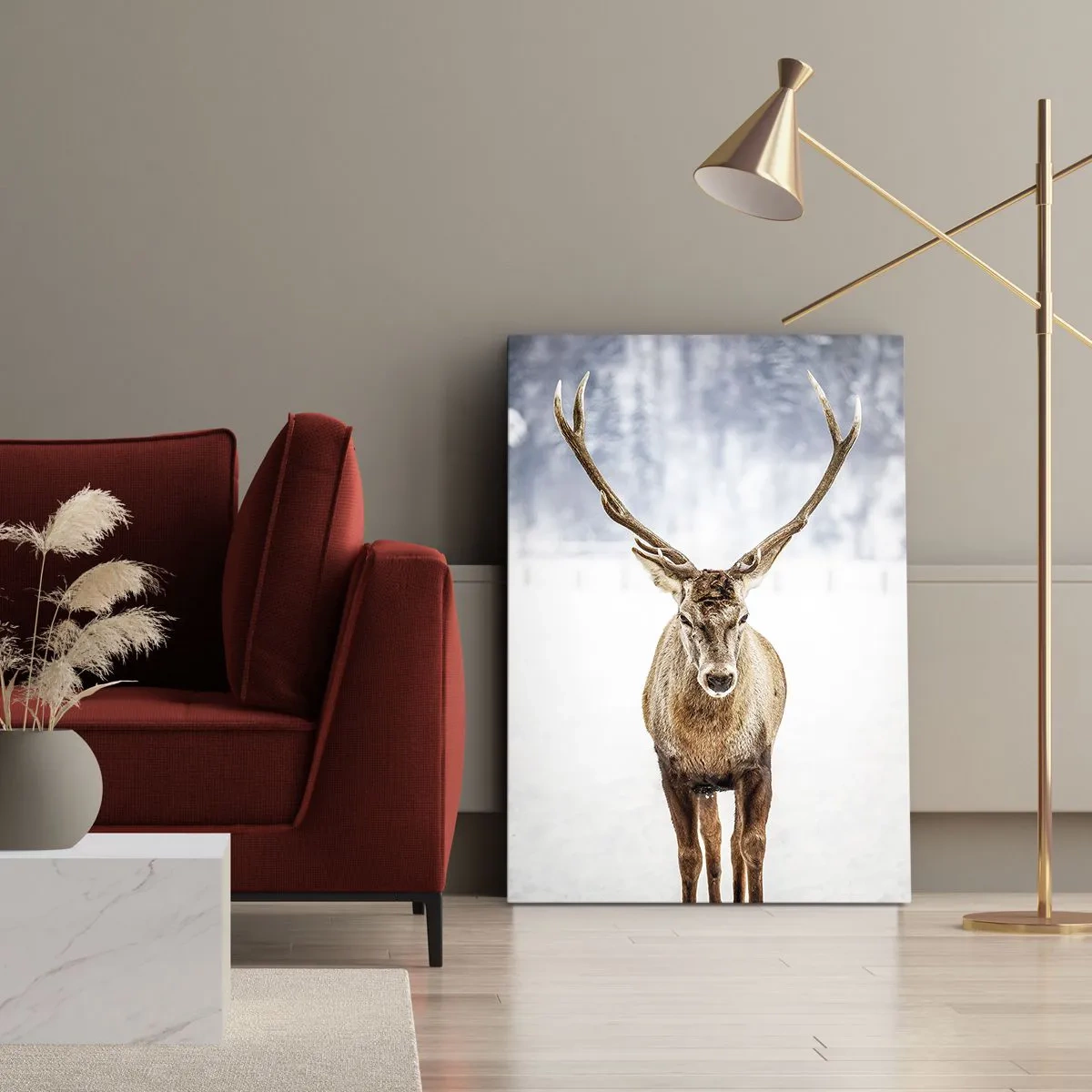 Lærredstryk - Billede på lærred - Lige ud af snedisen - 50x70 cm