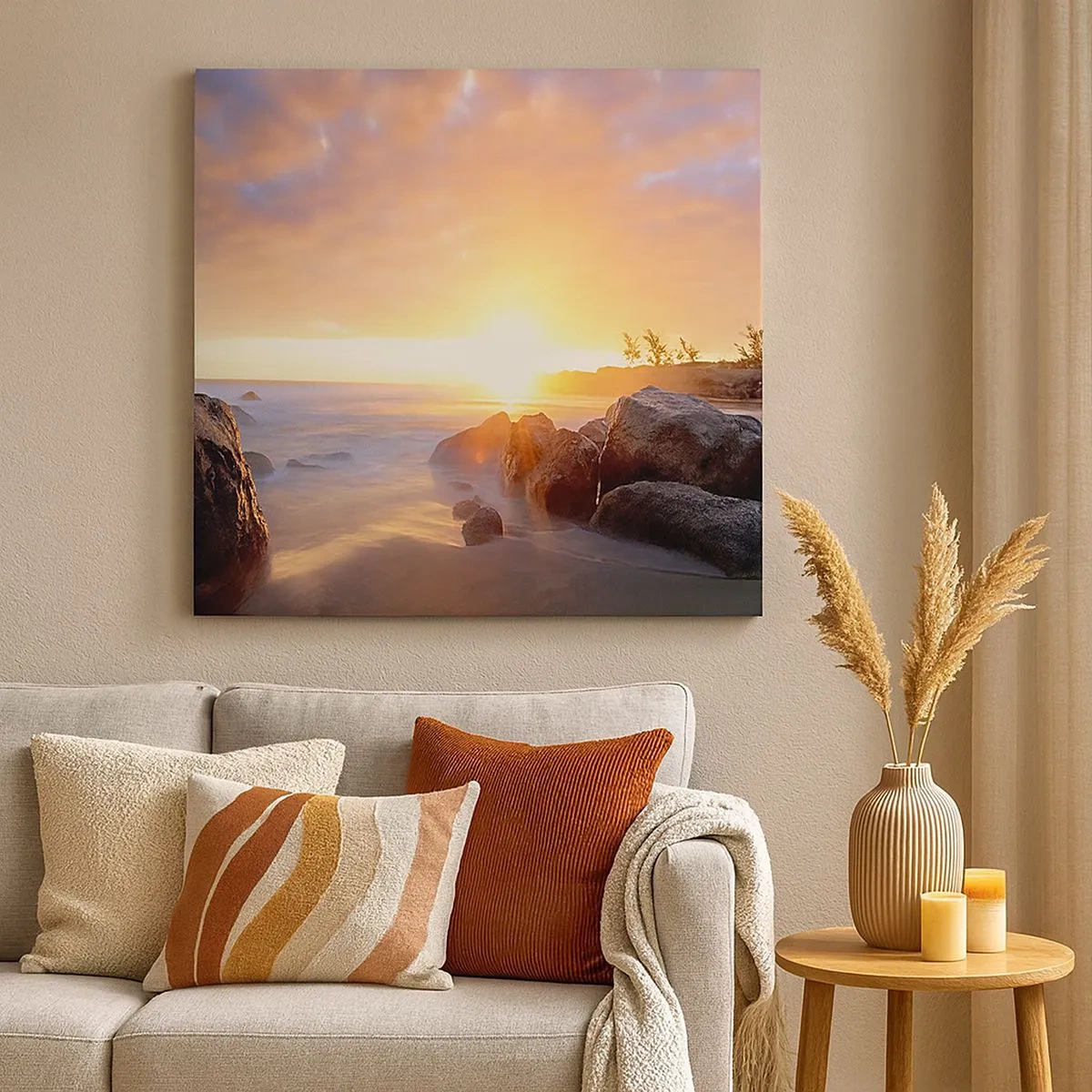 Lærredstryk - Billede på lærred - En lysende aftenbrise - 30x30 cm