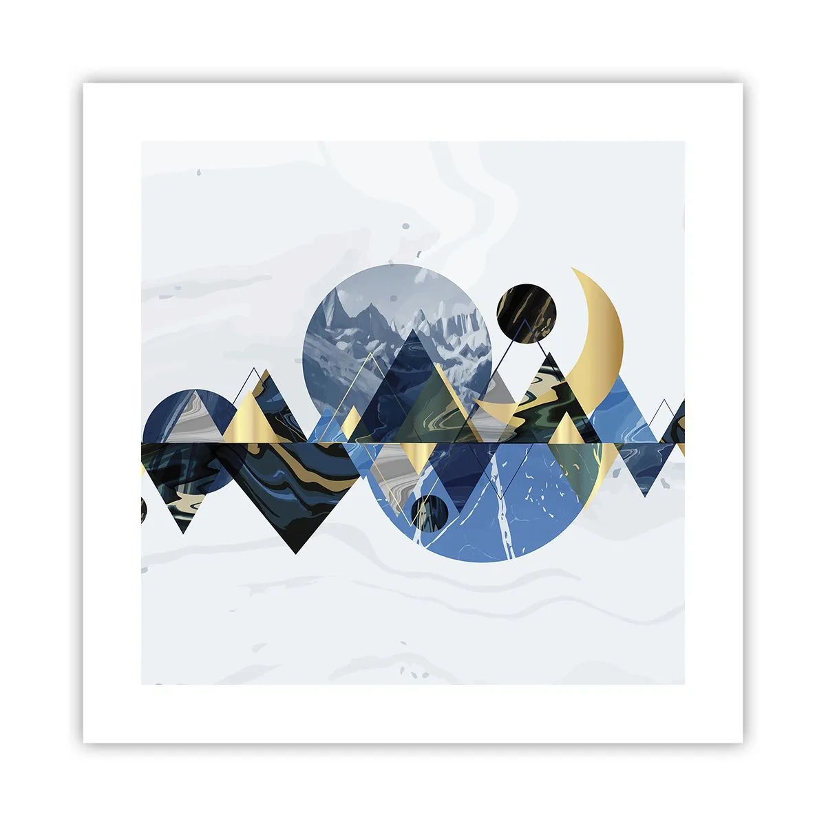 Plakat - Geometrisk landskab - 40x40 cm