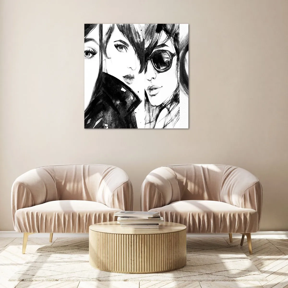 Billede på glas - Skønhed mangedoblet - 70x70 cm