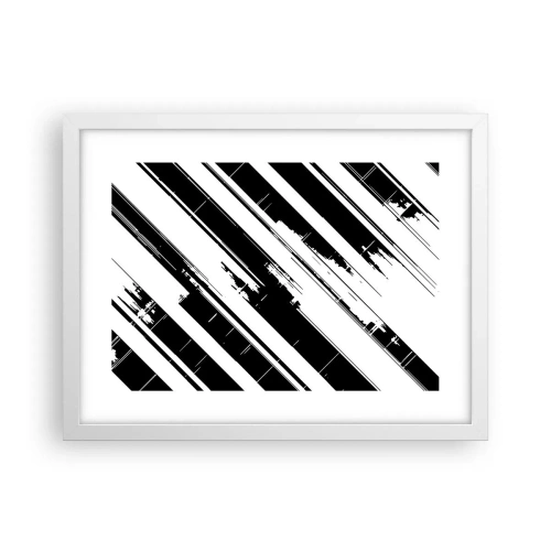 Plakat i hvid ramme - Intens og dynamisk komposition - 40x30 cm