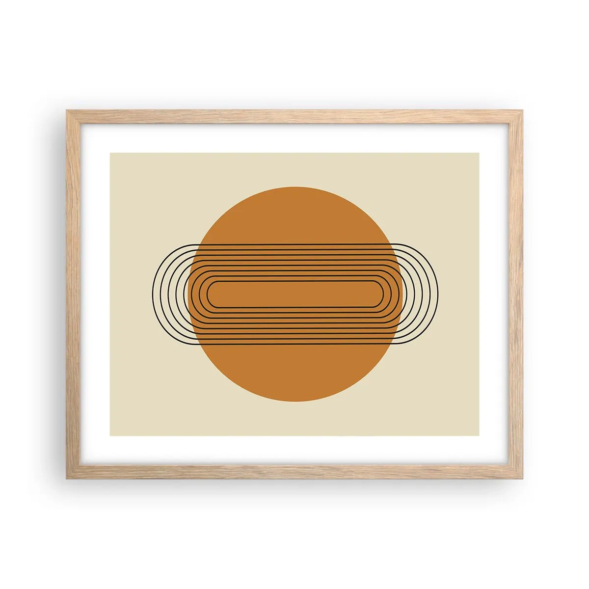Plakat i ramme af lyst egetræ - Den perfekte plan - 50x40 cm