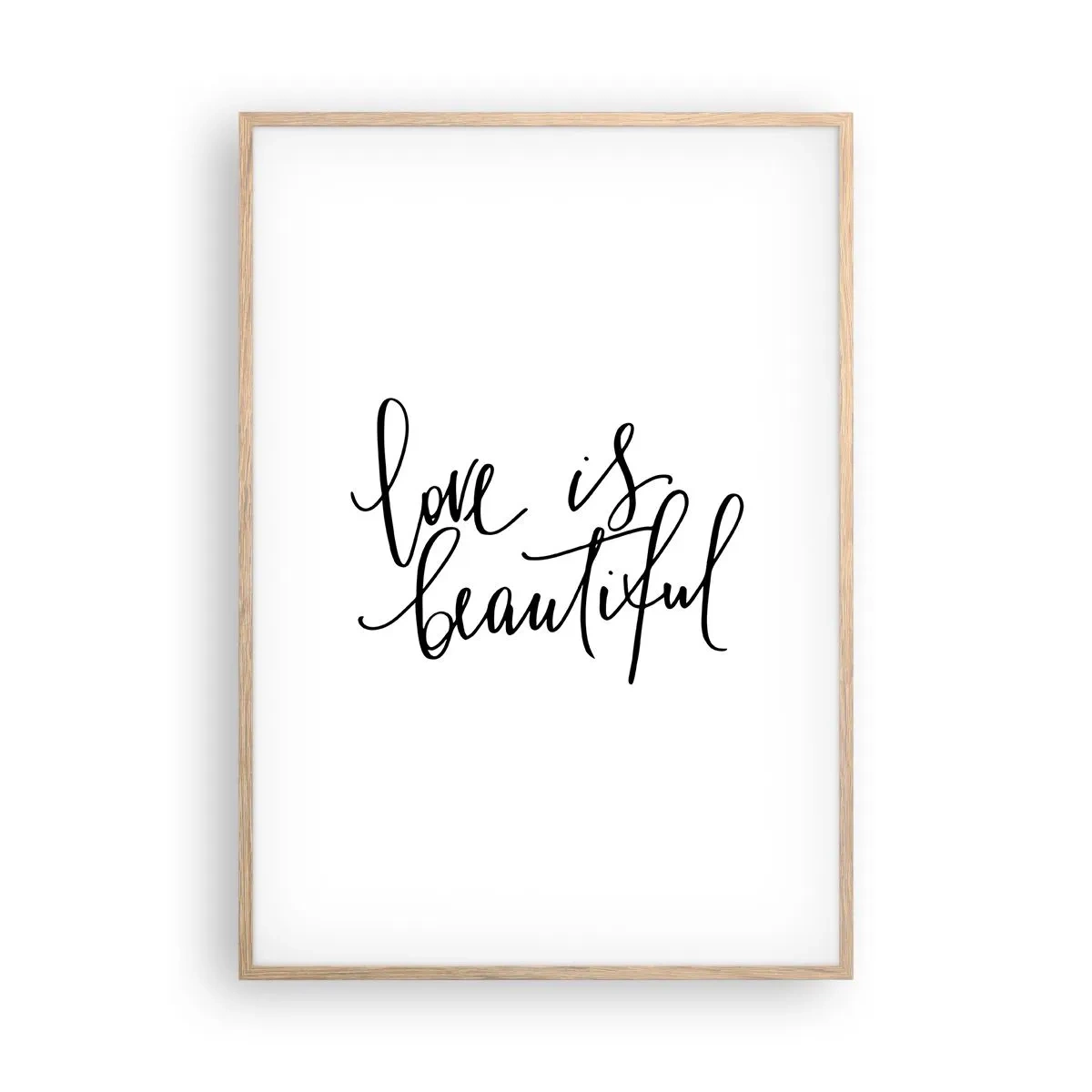 Plakat i ramme af lyst egetræ - Læs og gentag - 70x100 cm