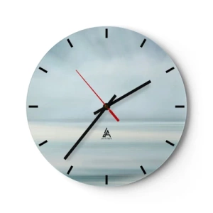 Vægur, Uret - Sløret horisont i nuancer af blå og grå - 30x30cm - Fred hele vejen til horisonten - Moderne vægdekoration til stue, køkken og soveværelse ARTTOR