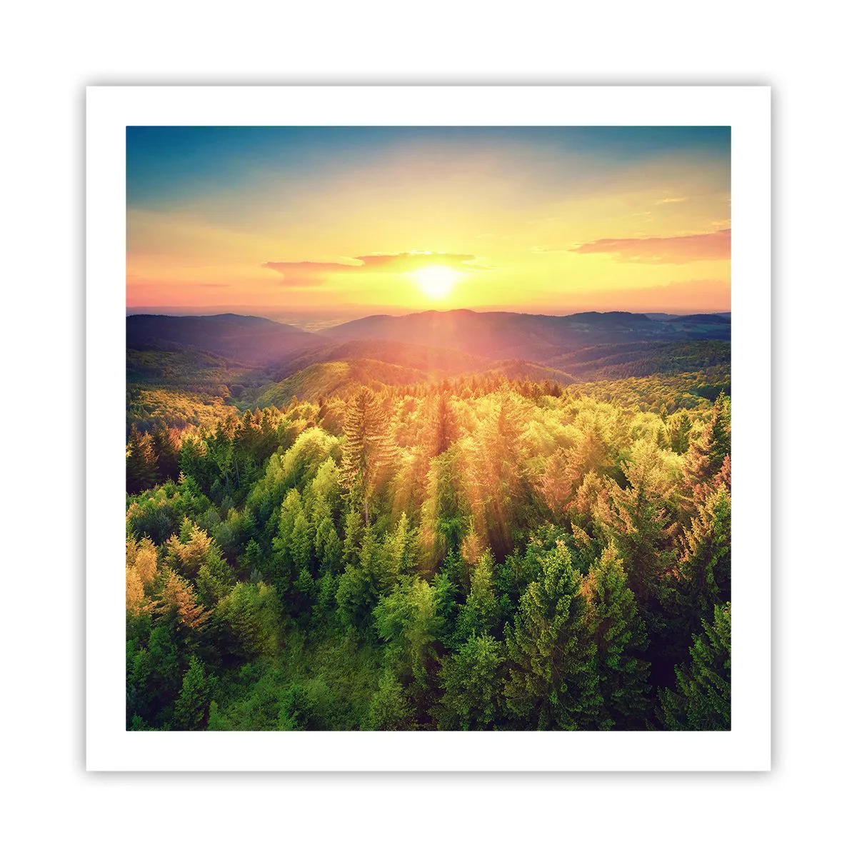 Plakat - Toppe og bjergtoppe - 60x60 cm