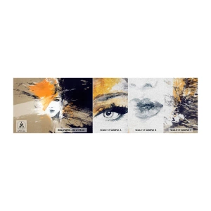Prøve Fototapet Premium Canvas - Og det bliver let - Abstraktion, Kvindens ansigt, Kvinde - 100x30 cm