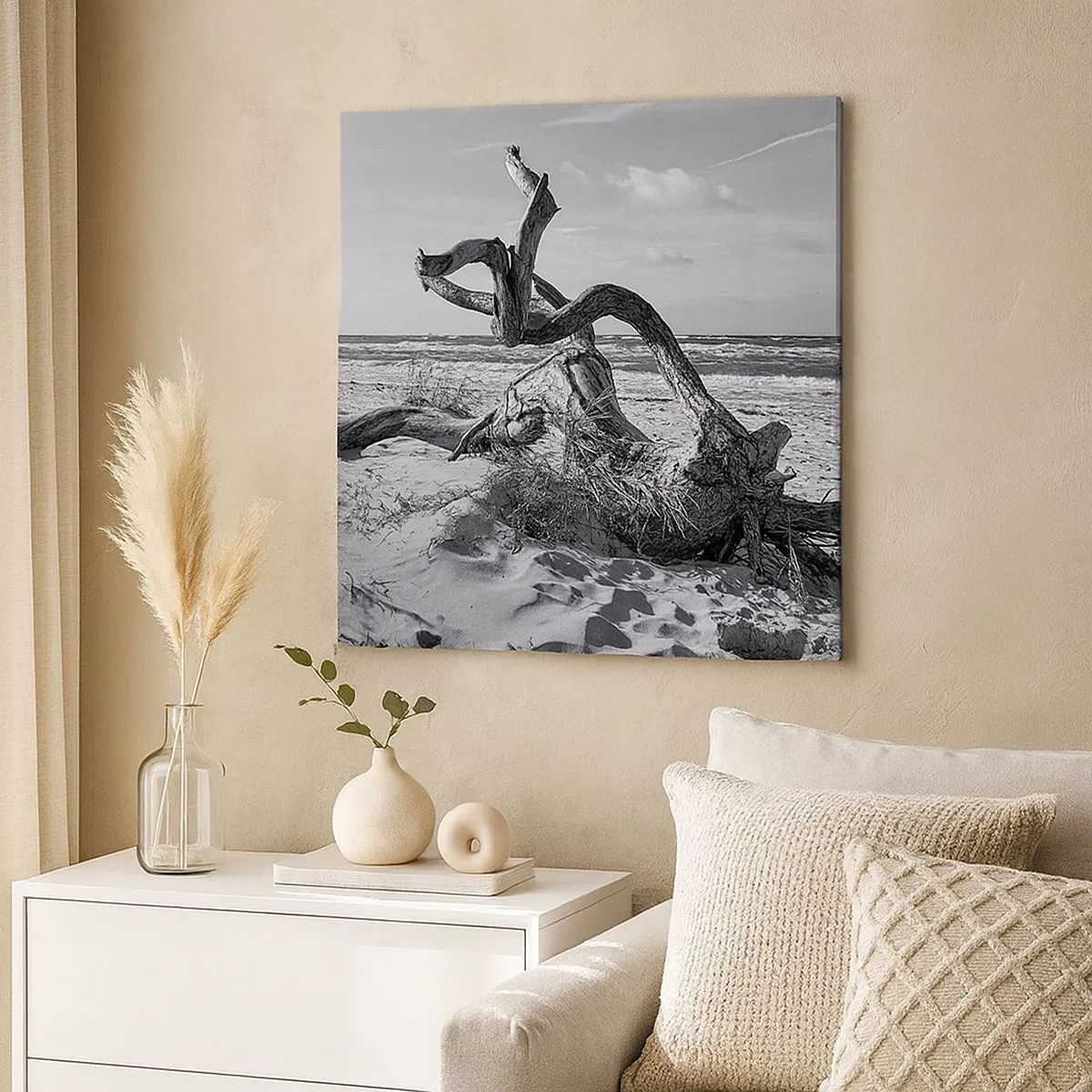 Lærredstryk - Billede på lærred - Havets skulptur - 30x30 cm