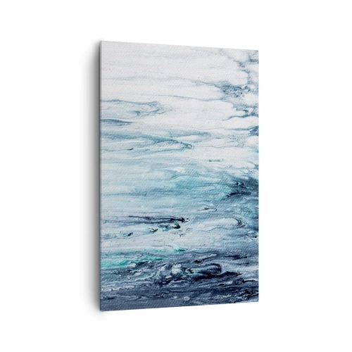 Lærredstryk - Billede på lærred - Blå istapper - 80x120 cm