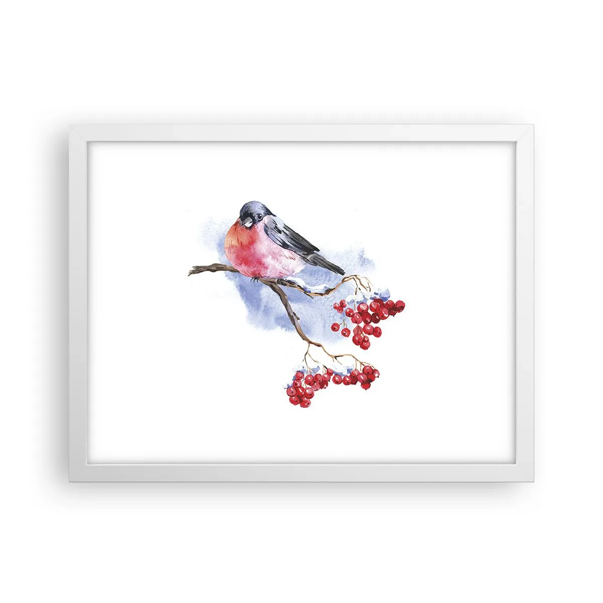 Plakat i hvid ramme - Vinter i farver - 40x30 cm