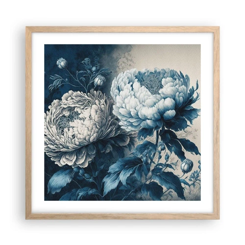 Plakat i ramme af lyst egetræ - Et godt matchet par - 50x50 cm