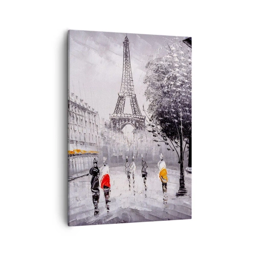 Lærredstryk - Billede på lærred - En parisisk spadseretur - 50x70 cm