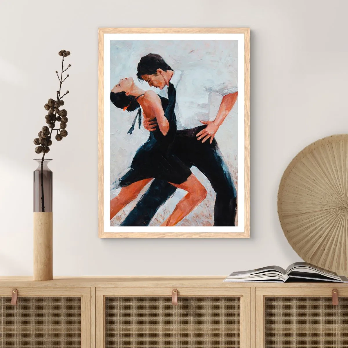 Plakat i ramme af lyst egetræ - Mine drømmes tango - 30x40 cm