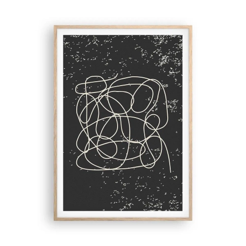 Plakat i ramme af lyst egetræ - Vandrende tanker - 70x100 cm