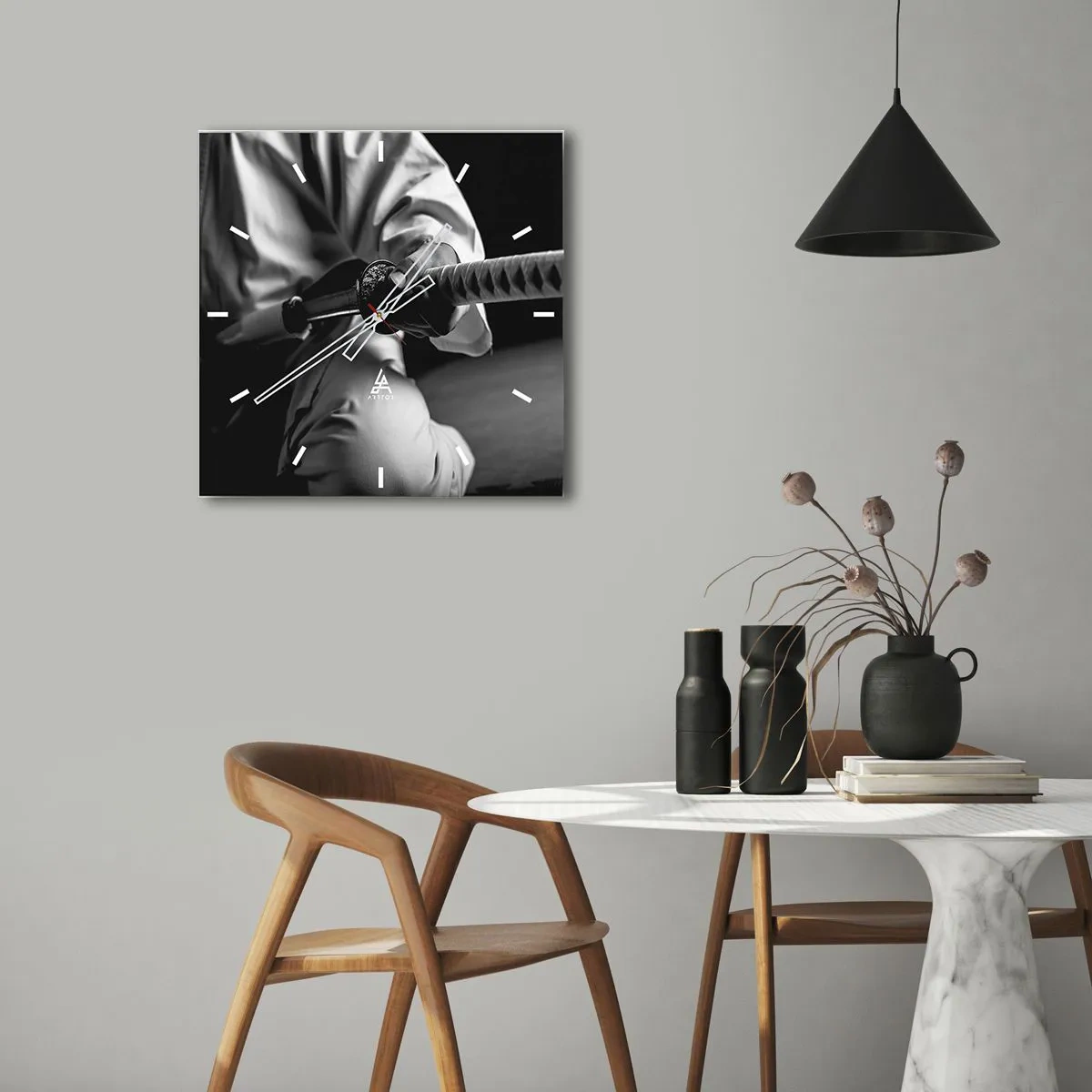 Vægur, Uret - En krigers sjæl - 30x30 cm