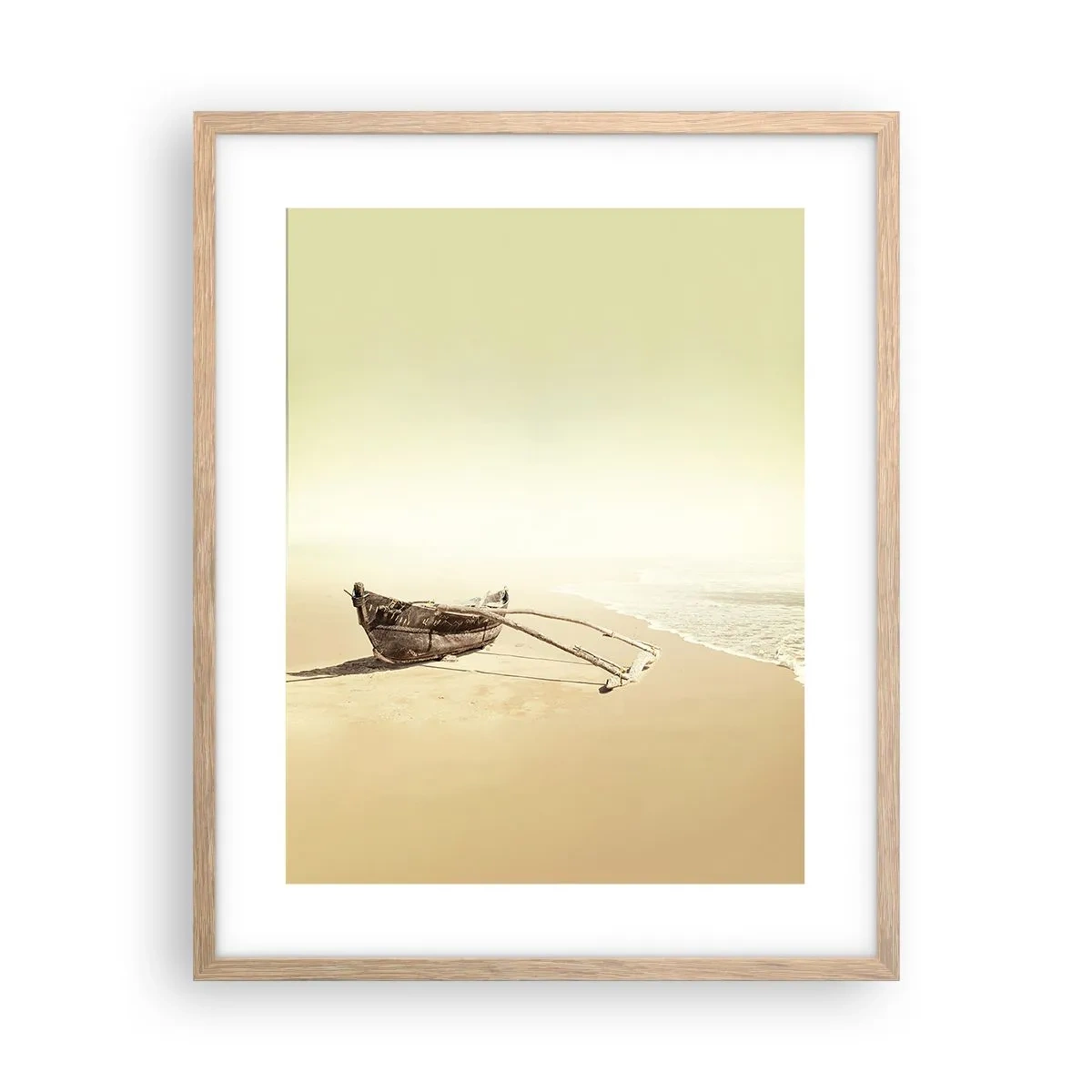 Plakat i ramme af lyst egetræ - Et minde om Sydhavet - 40x50 cm