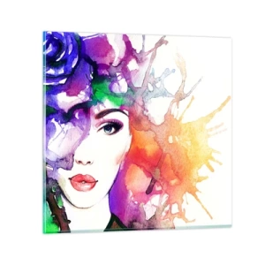 Billede på glas - Med hovedet i skyerne - 50x50 cm