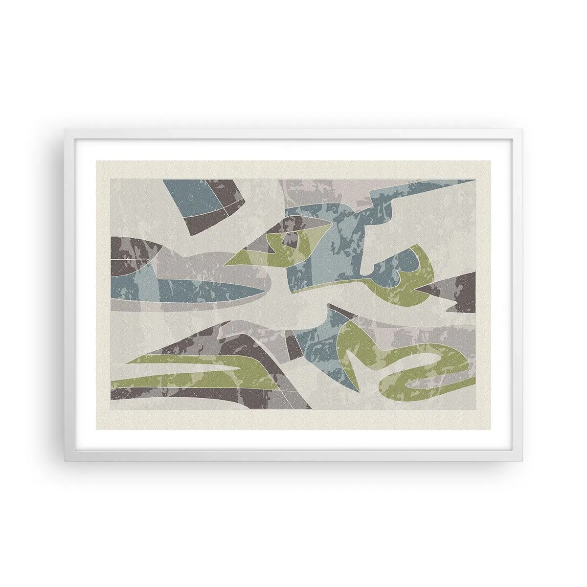 Plakat i hvid ramme - Komposition bag glas - 70x50 cm