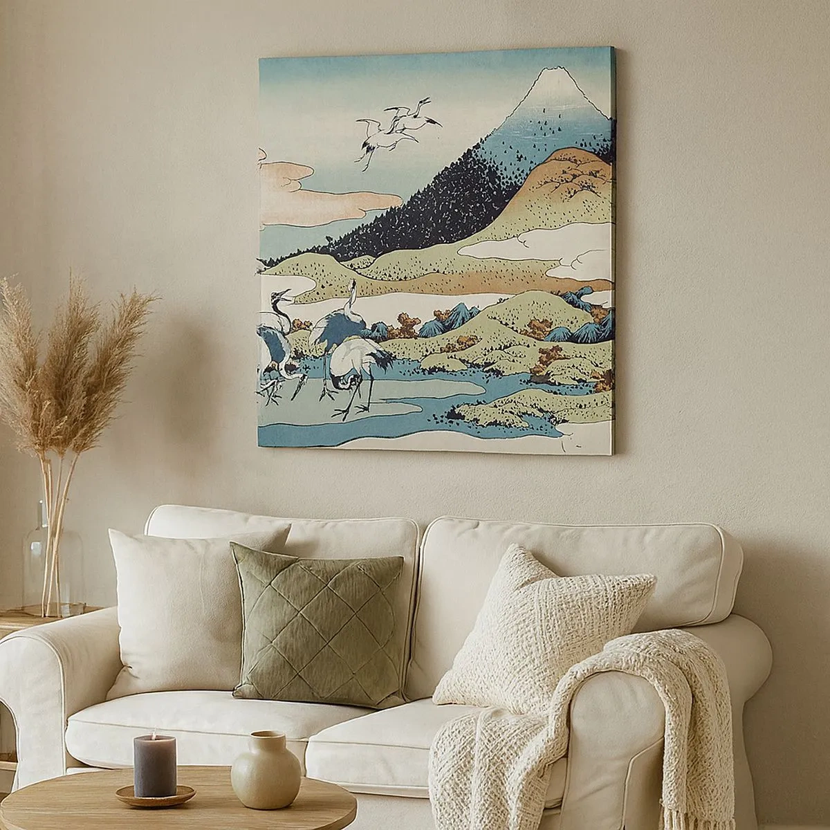 Lærredstryk - Billede på lærred - I japansk ånd - 30x30 cm