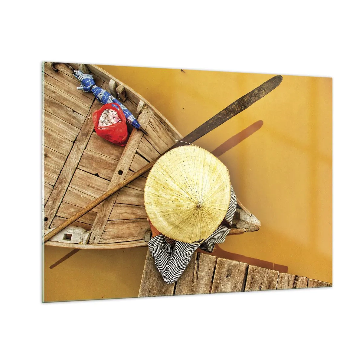 Billede på glas - Livet på den gule flod - 100x70 cm