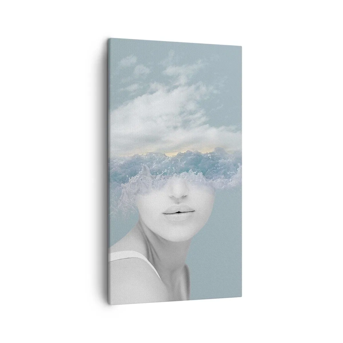 Lærredstryk - Billede på lærred - Med hovedet i skyerne - 45x80 cm