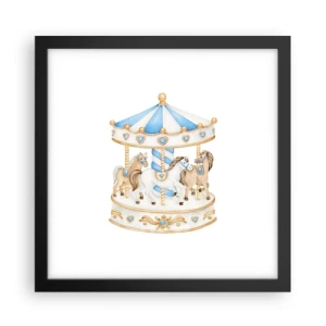 Plakat i sort ramme - Sød barndom - 30x30 cm