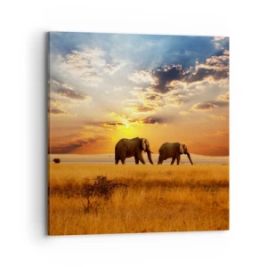 Lærredstryk - Billede på lærred - Familievandring - 70x70 cm