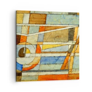 Lærredstryk - Billede på lærred - Kubisme på en byggeplads - 50x50 cm