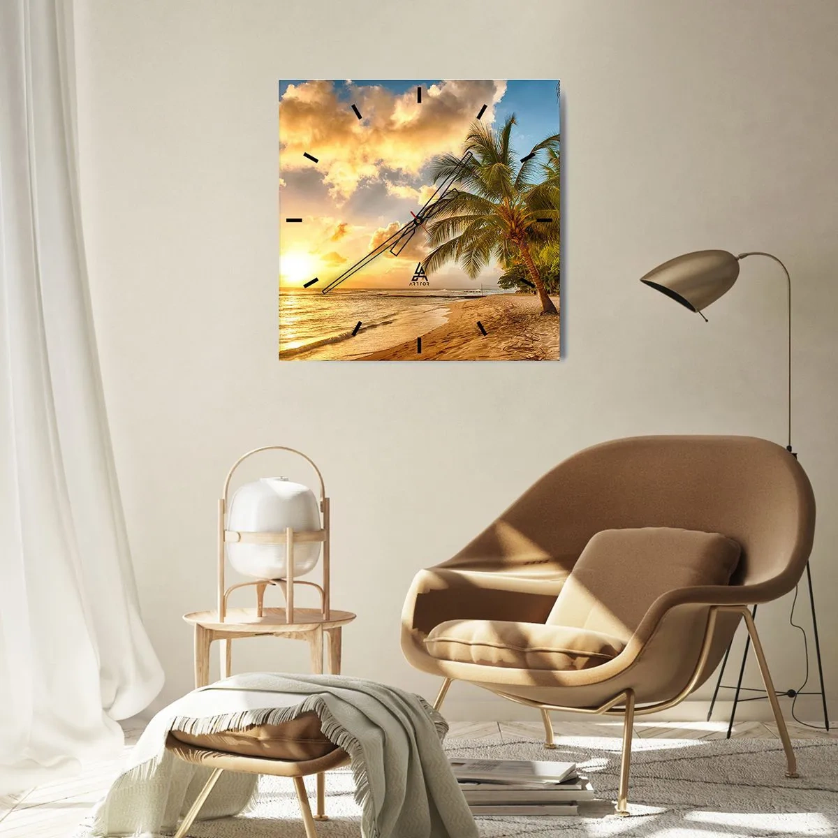 Vægur, Uret - Evig sommer, altid en ferie - 30x30 cm