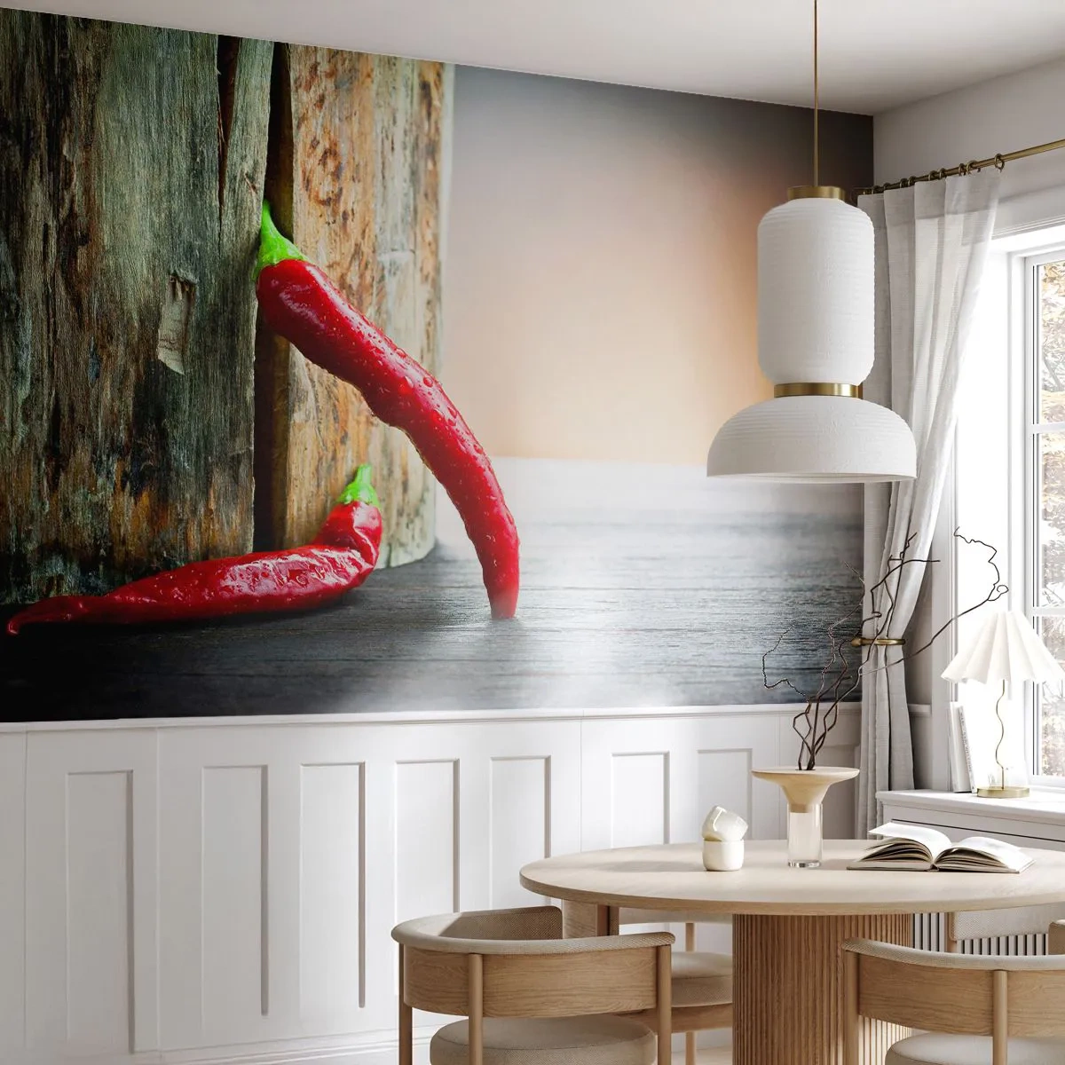 Fototapet Premium Sand - Red hot chili peppers - Peber, Chili, Krydderi - 100x70 cm