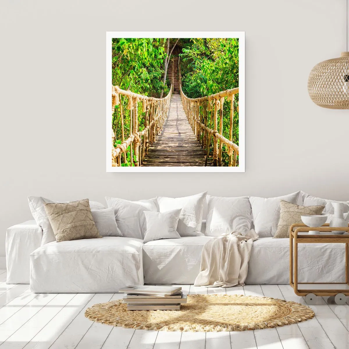 Plakat - Ophængt i grønt - 40x40 cm