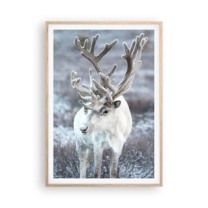 Plakat i ramme af lyst egetræ - Portræt i solen - 70x100 cm