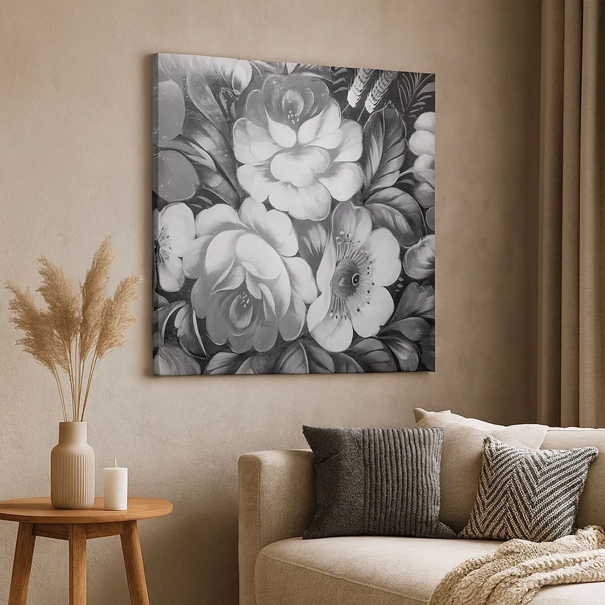 Lærredstryk - Billede på lærred - Smuk selv i grå farve - 30x30 cm