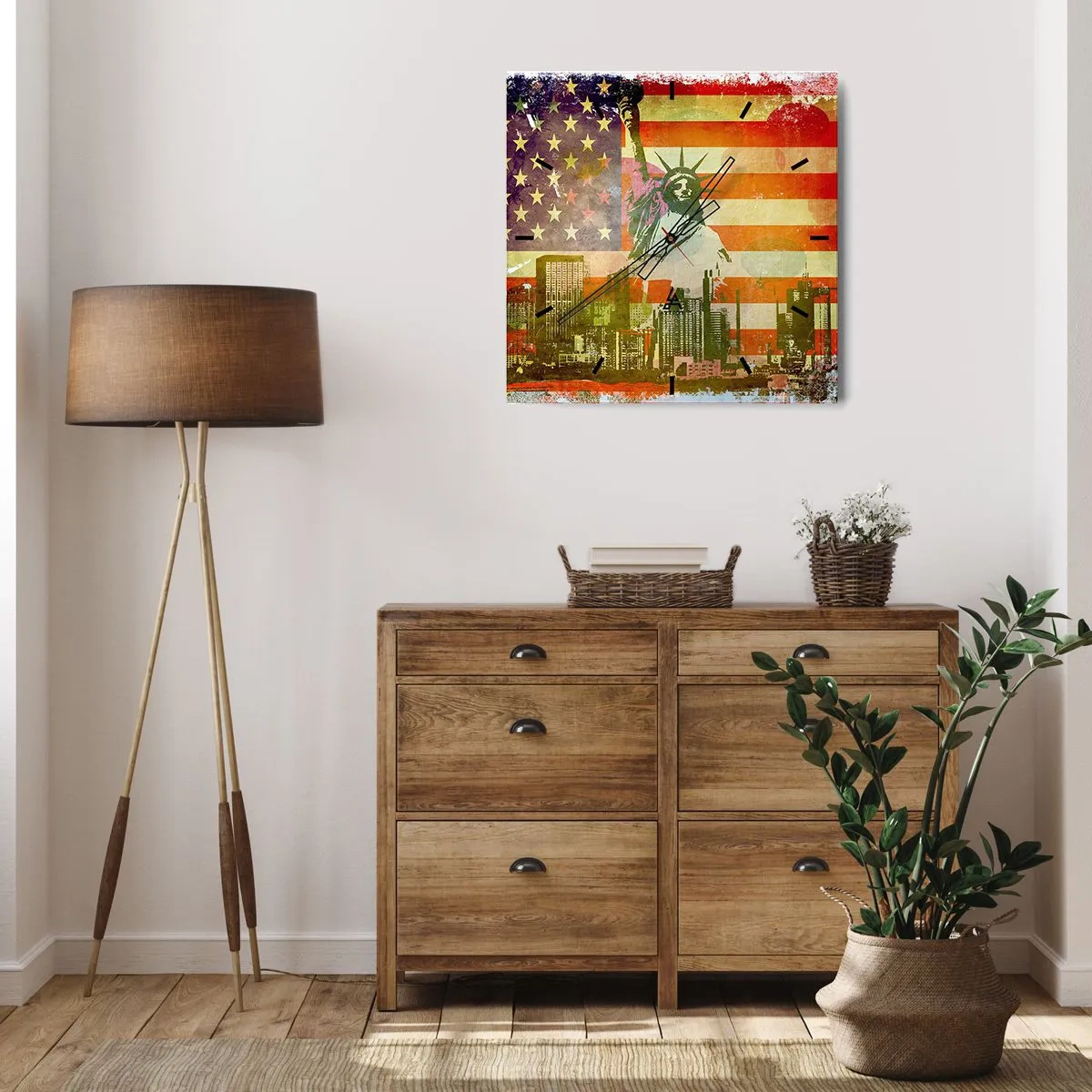 Vægur, Uret - Viva America! - 40x40 cm
