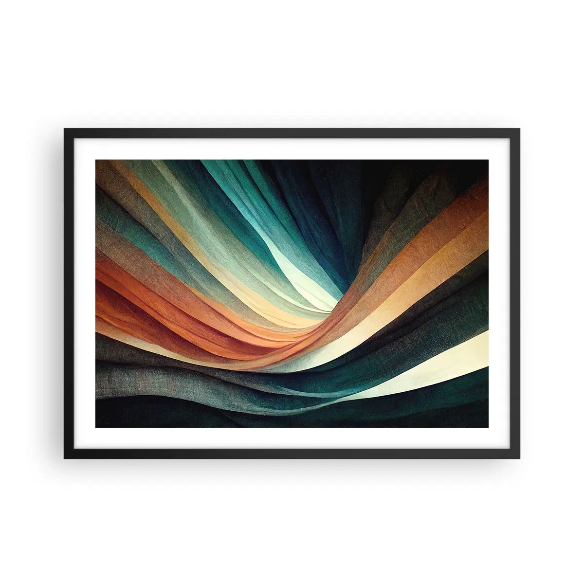 Plakat i sort ramme - Vævet af farver - 70x50 cm