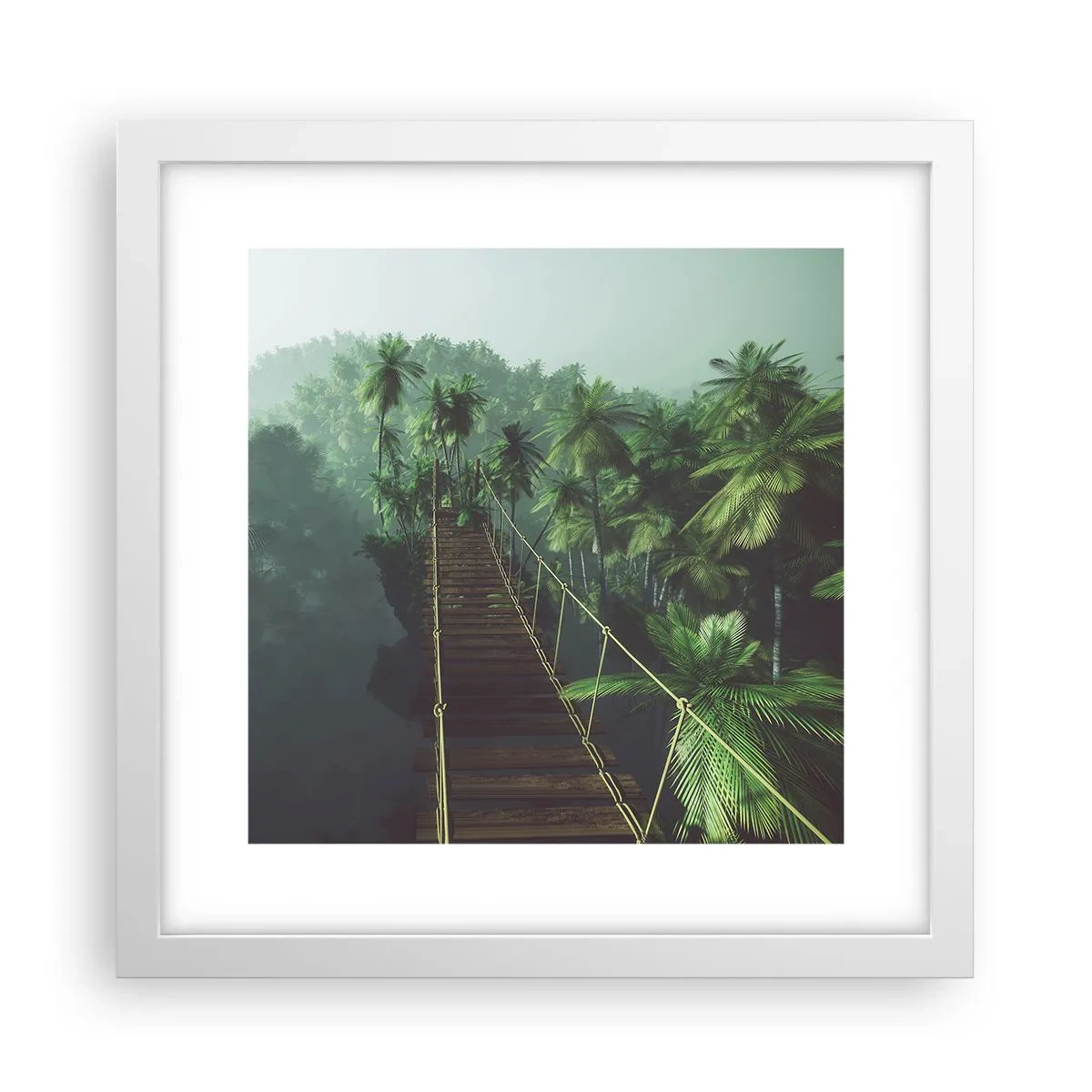 Plakat i hvid ramme - Over det kogende grønne - 30x30 cm