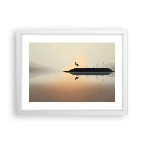 Plakat i hvid ramme - Herre på søen - 40x30 cm