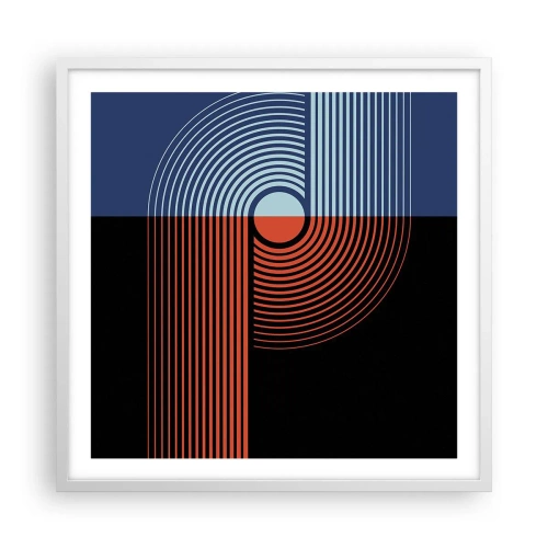 Plakat i hvid ramme - I en geometrisk omfavnelse - 60x60 cm