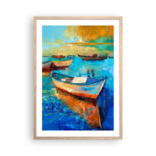 Plakat i ramme af lyst egetræ - I den sydlige bugt - 50x70 cm