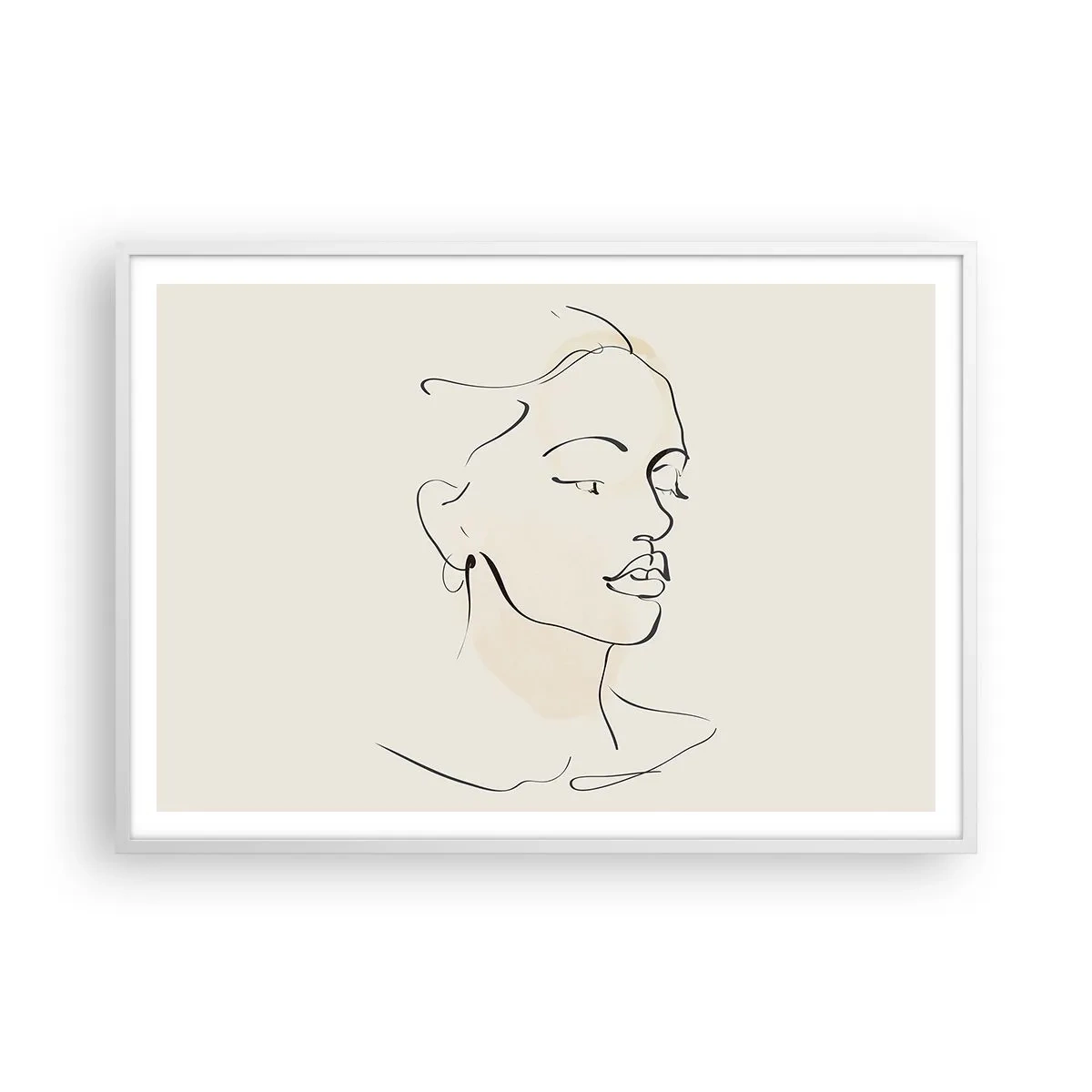 Plakat i hvid ramme - En bestemt linje - 100x70 cm