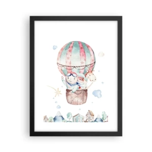 Plakat i sort ramme - Vi er snart tilbage! - 30x40 cm