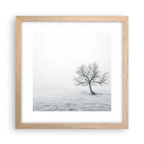 Plakat i ramme af lyst egetræ - Mod intetheden - 30x30 cm