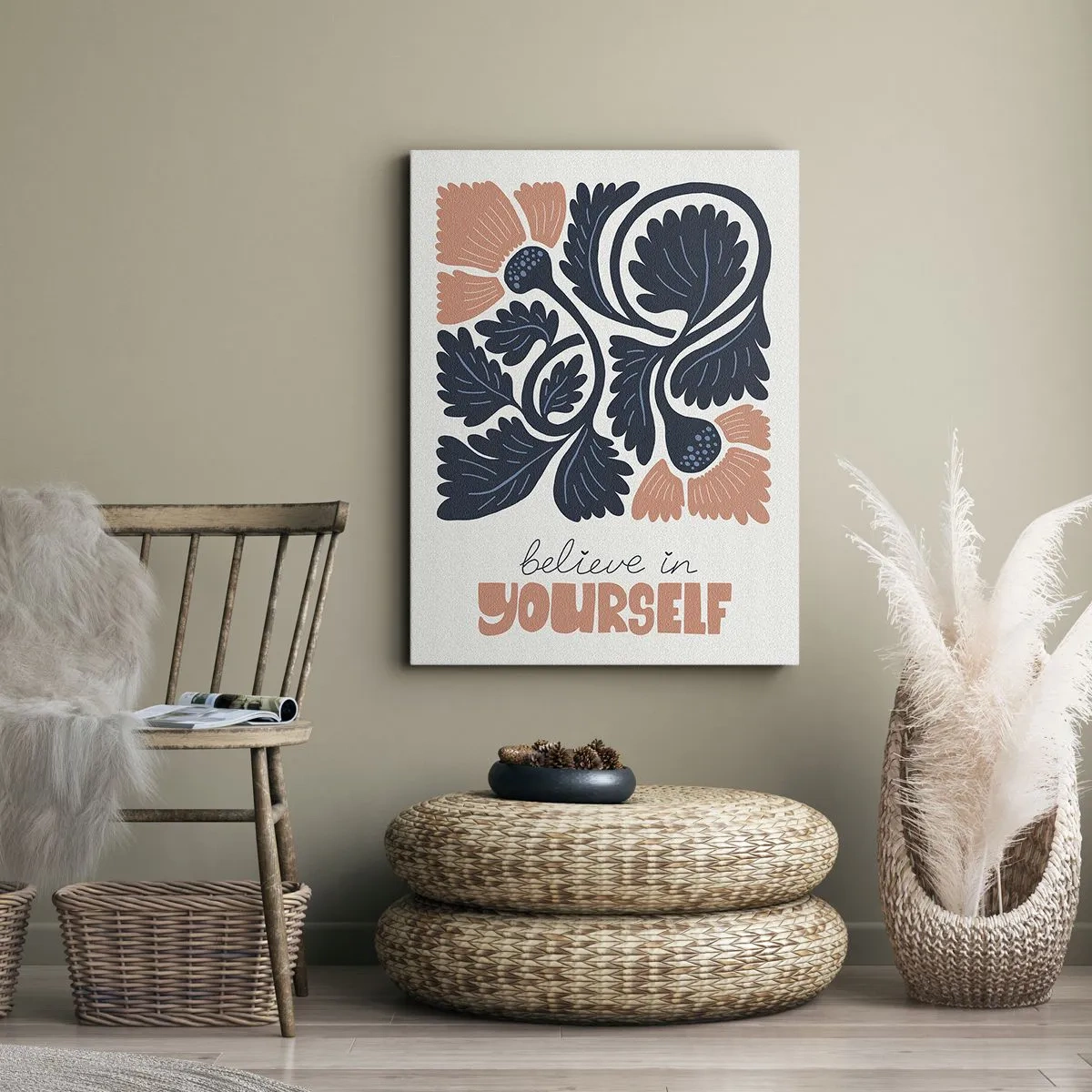 Lærredstryk - Billede på lærred - Og du blomstrer - 45x80 cm